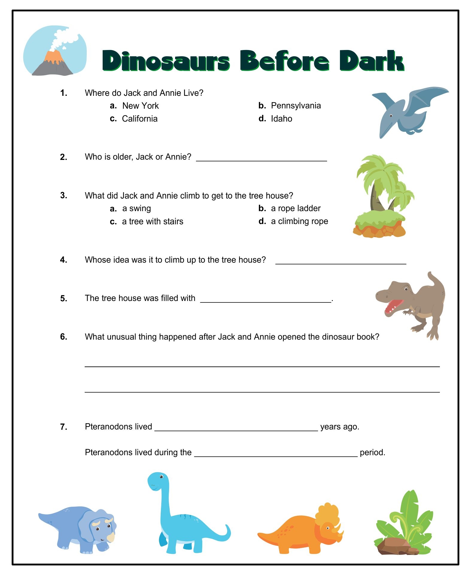 Magic Tree House 6 Free PDF Printables Printablee