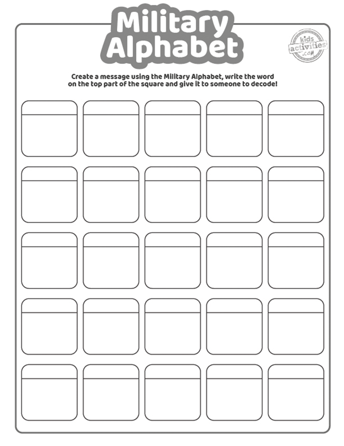 Free Printable Military Alphabet Pdf