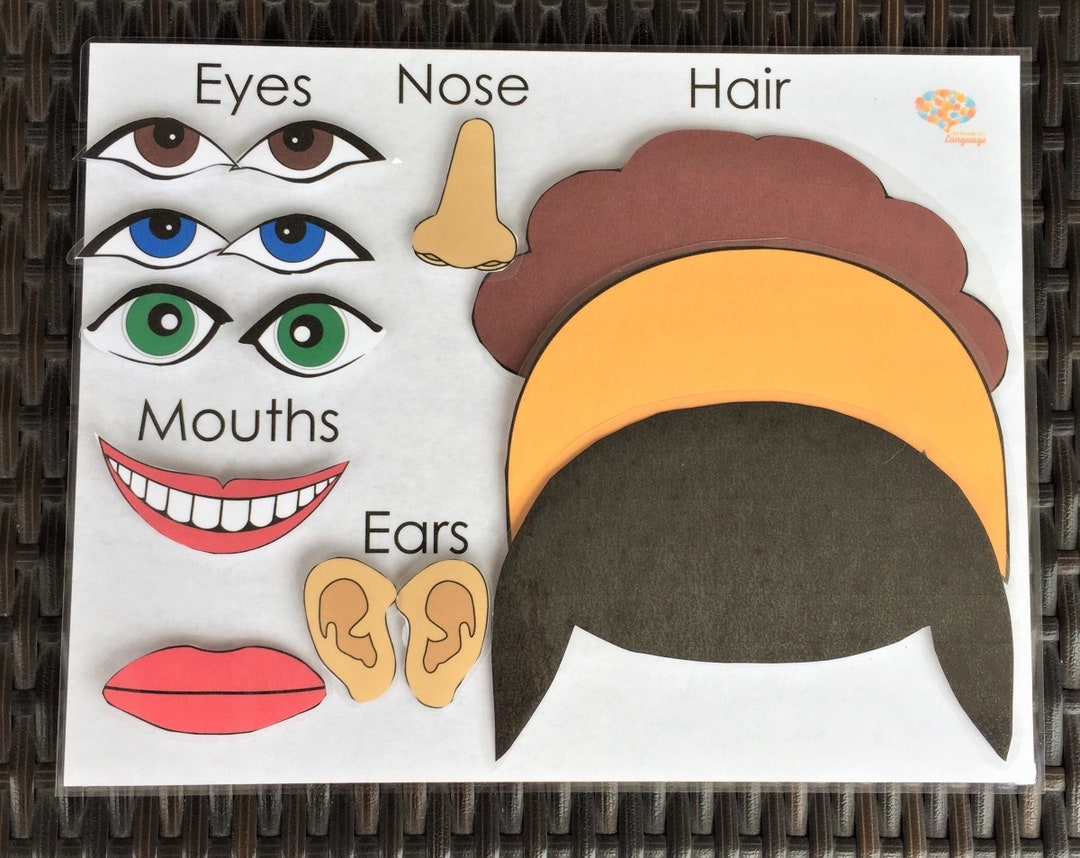 Make A Face Activity 2 Skin Tones Face Parts Eyes Nose Mouths Ears Hair Face Autism And Preschool Printable PDF Etsy