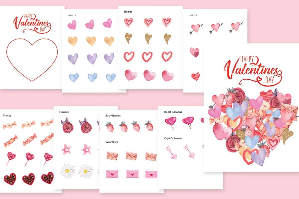 Make A Valentine Heart Watercolor Printable Mrs Merry