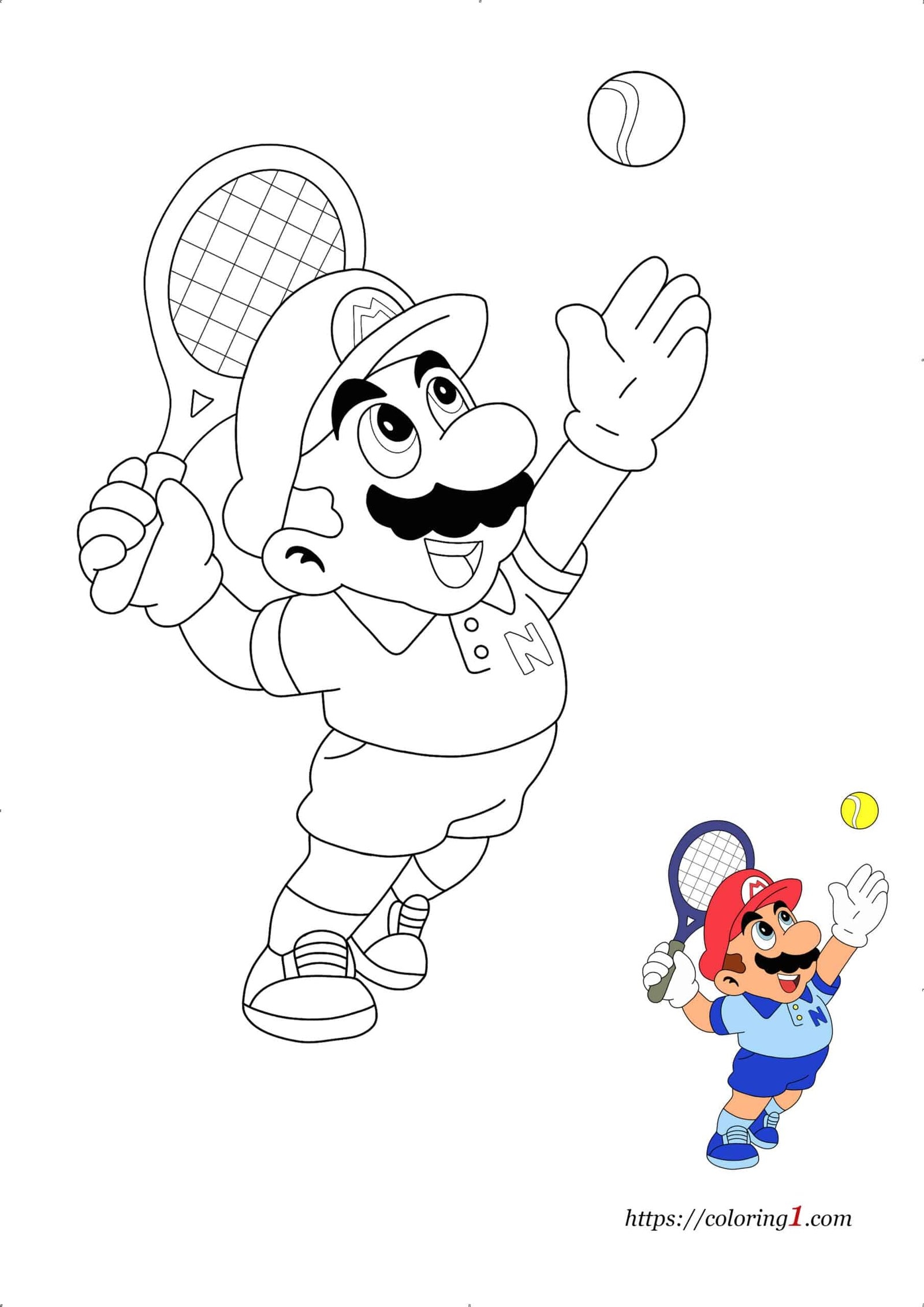 Mario Tennis Coloring Pages 2 Free Coloring Sheets 2021 