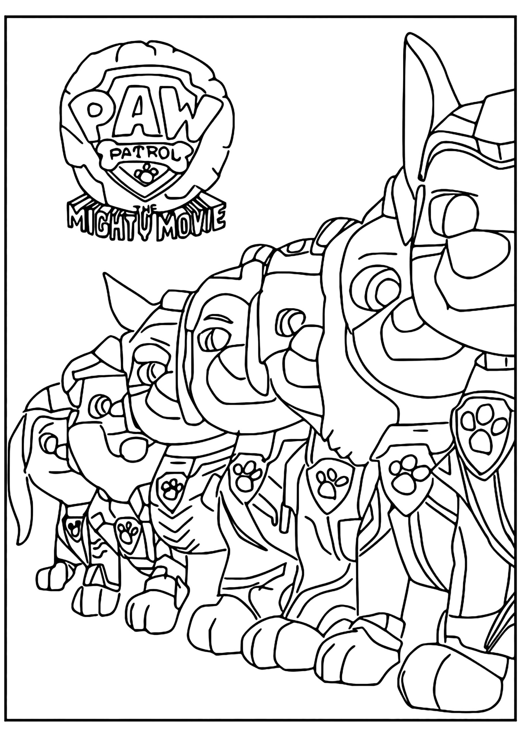 Members Of The Super Patrol Paw Patrol Mighty Pups Coloring Pages For Kids