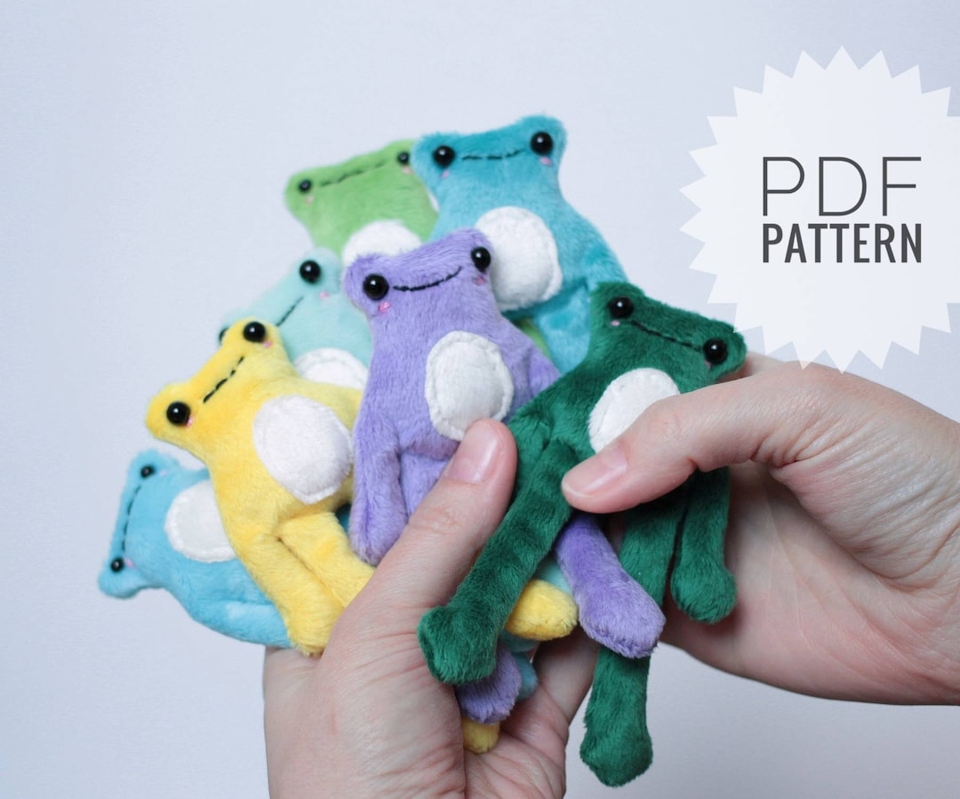 Mini Frog Super Easy Pdf Pattern Leggy Frog Sewing Tutorial Cute Stuffed Animal Tiny Frog Pattern Etsy