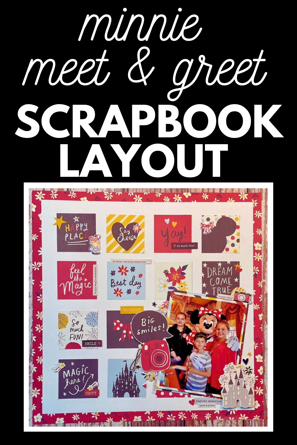 Minnie Meet Greet Disney Scrapbook Layout Scrapbooking Bee