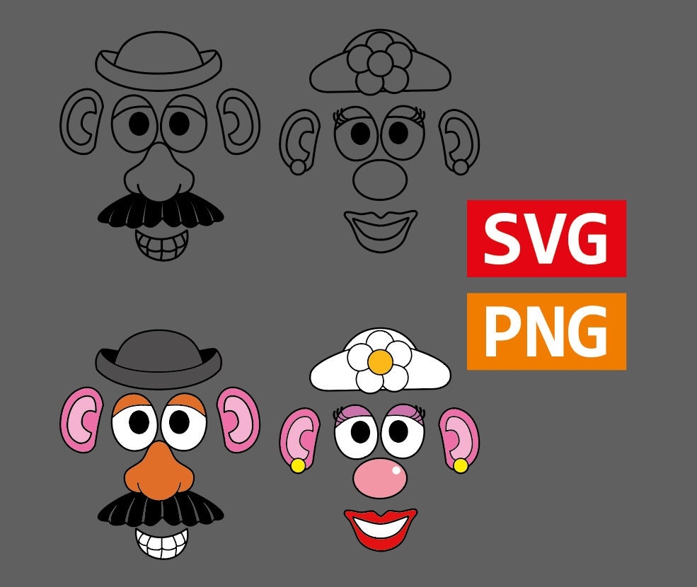 Mr Potato Svg Png Mrs Potato Head SVG Potato Head SVG Png Toy Story Printable Clipart Digital File Cricut Potato Head Files Craft Etsy