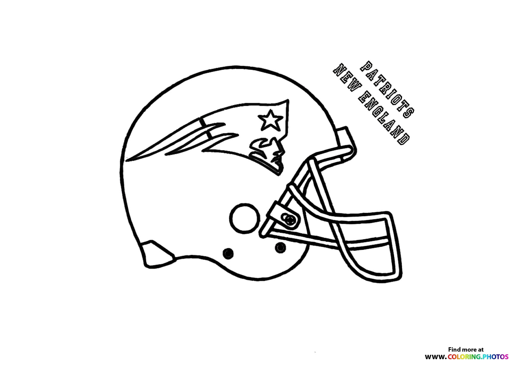 New England Patriots NFL Helmet Coloring Pages For Kids