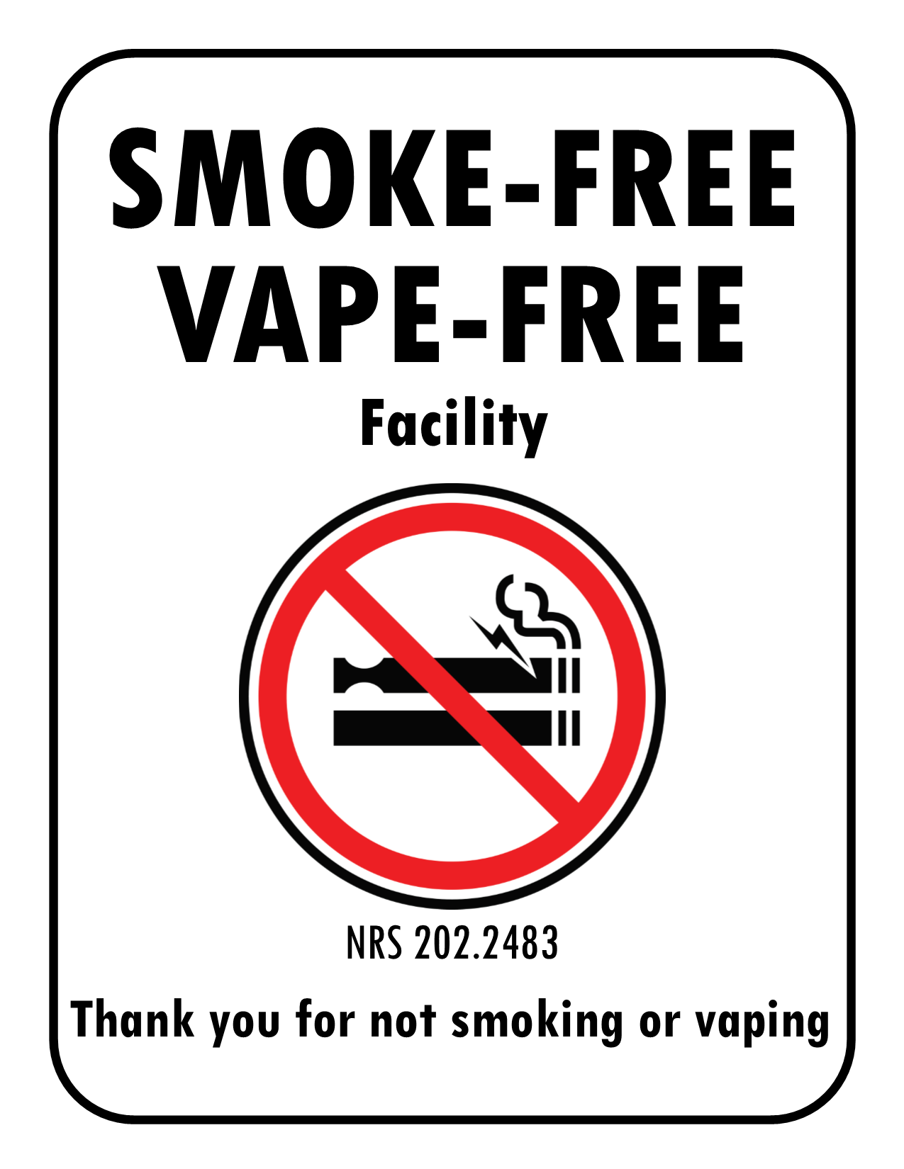 Printable Free No Smoking Signs