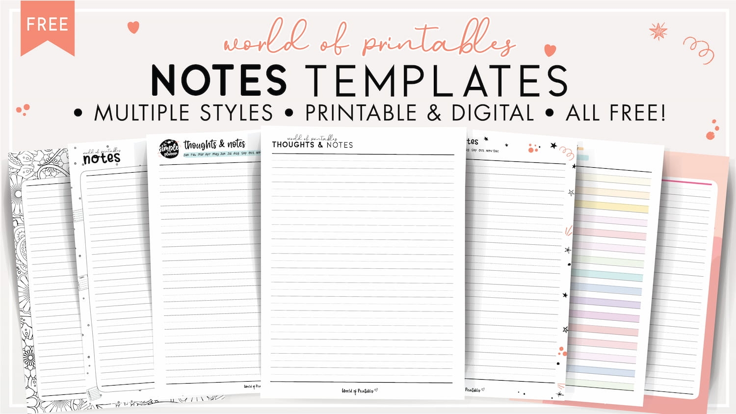 Free Note Page Printable