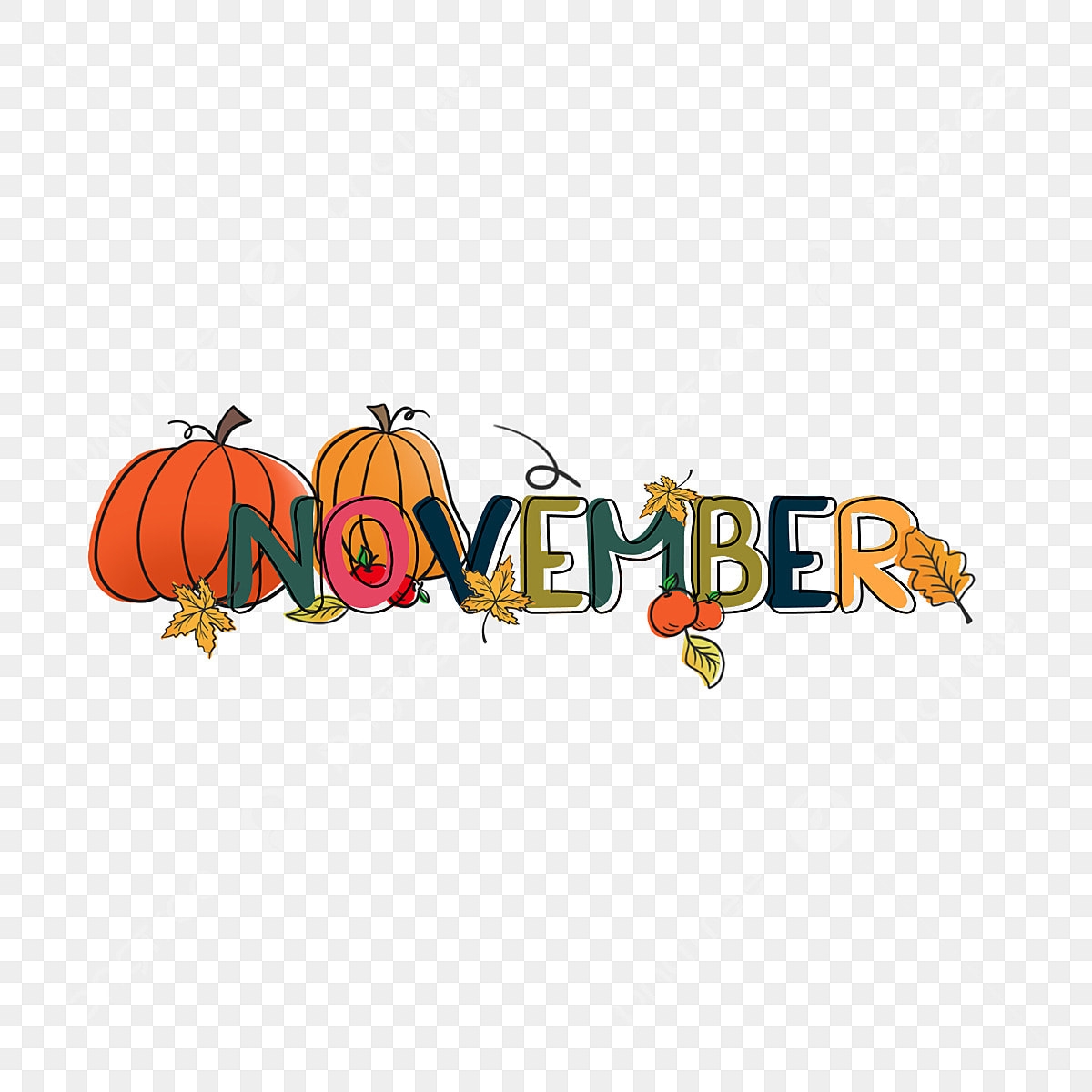 November Leaves Clipart Hd PNG November Clipart Pumpkins And Autumn Leaves November Clipart Pumpkin November PNG Image For Free Download