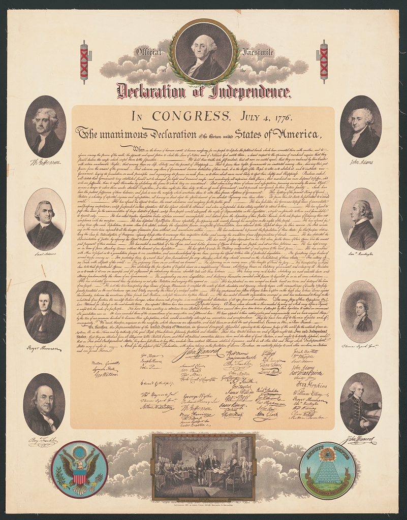 Official Facsimile Of The Declaration Of Independence Digital File From Original Item Library Of Congress