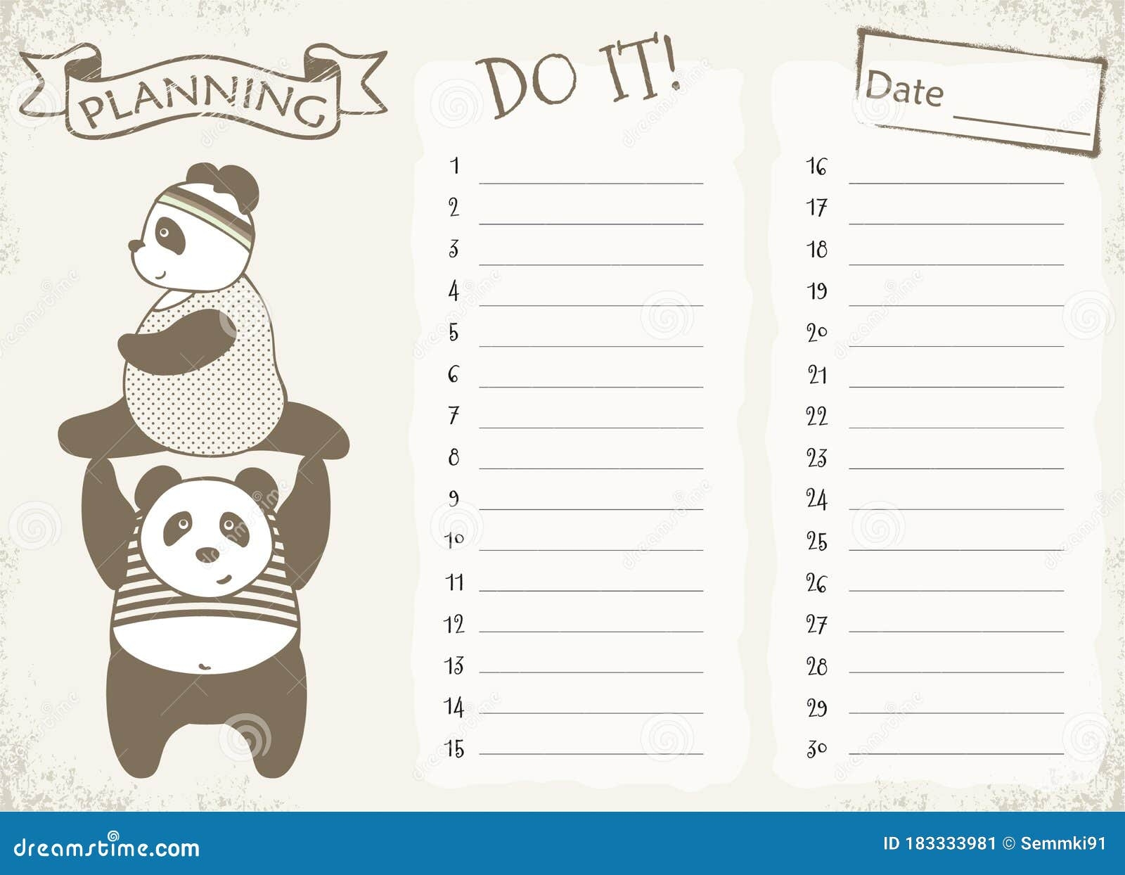 Panda Planner Stock Illustrations 327 Panda Planner Stock Illustrations Vectors Clipart Dreamstime