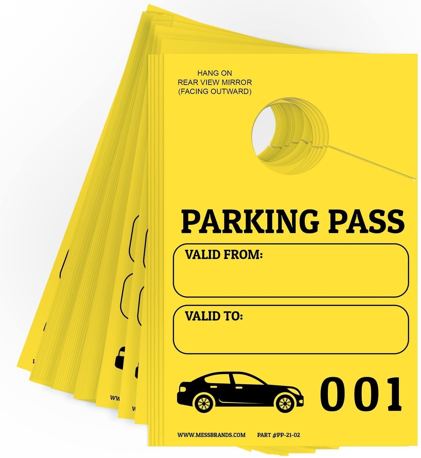 Parking Permit Hang Tags 001 500 Numbered Parking Pass Hangtags Hang Tags For Cars In Parking Lots 3 X 5 Yellow Etsy