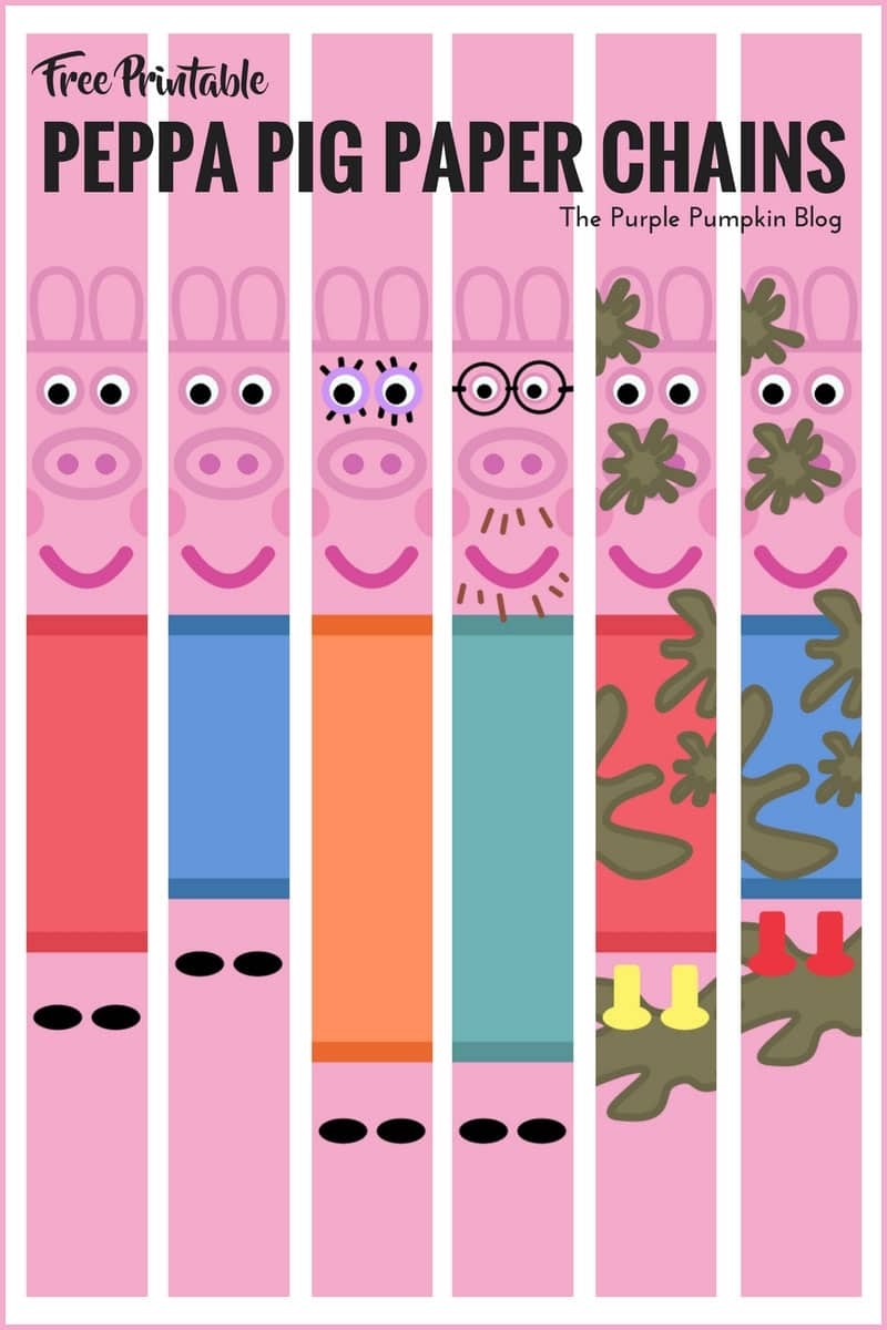 Peppa Pig Paper Chains Free Printables Family Set