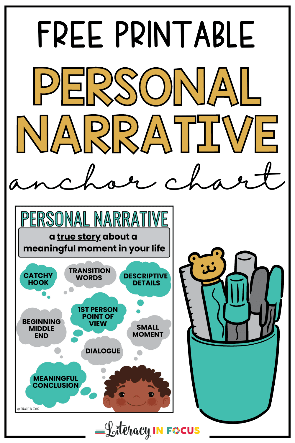 Personal Narrative Anchor Chart Free Printable PDF Literacy In Focus