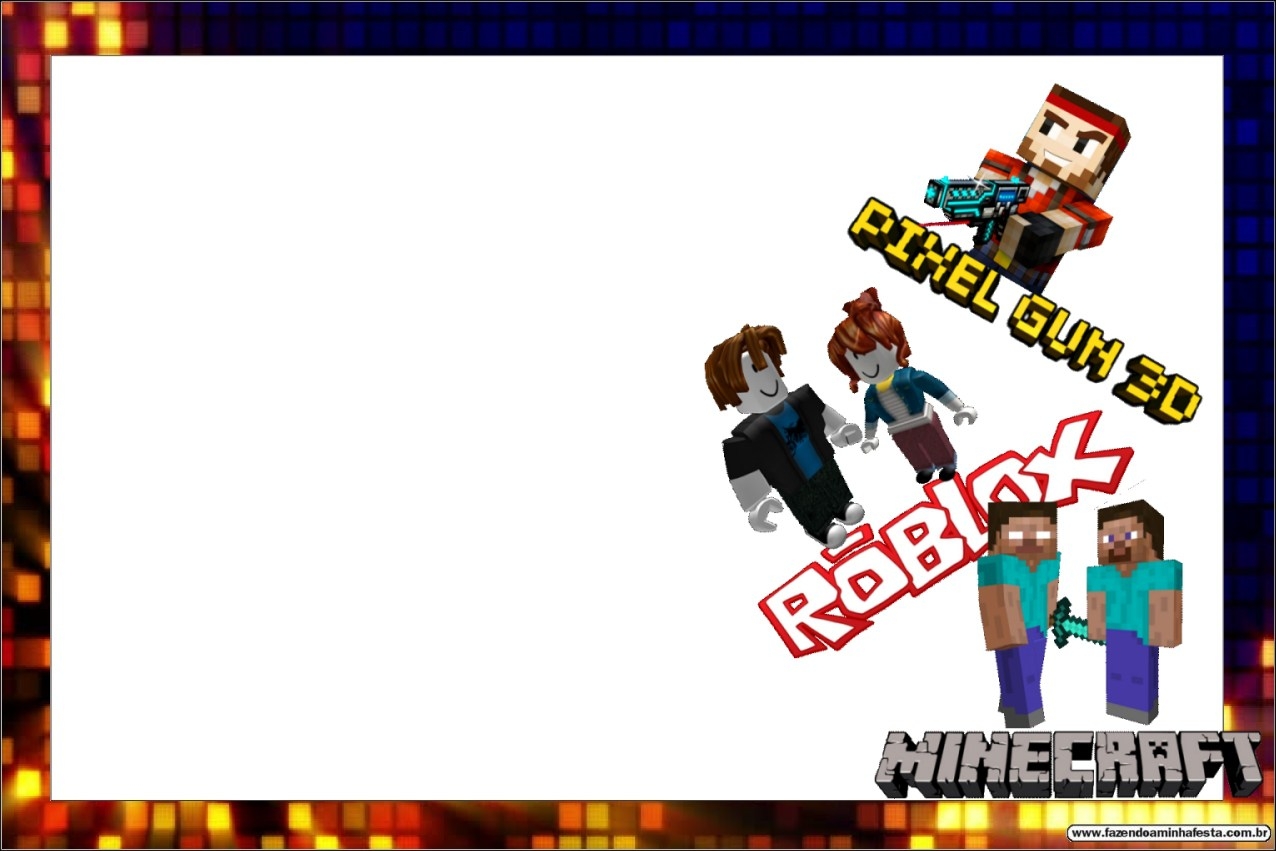 Pixel Gum 3D Roblox And Minecraft Free Printable Invitations Oh My Fiesta For Geeks
