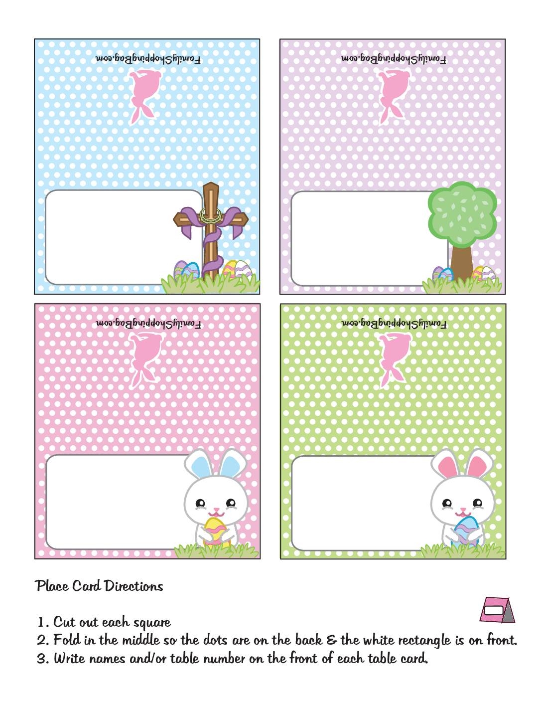 Easter Place Cards Printable Free