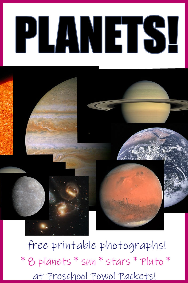 Planets Printable Photos Free Preschool Powol Packets