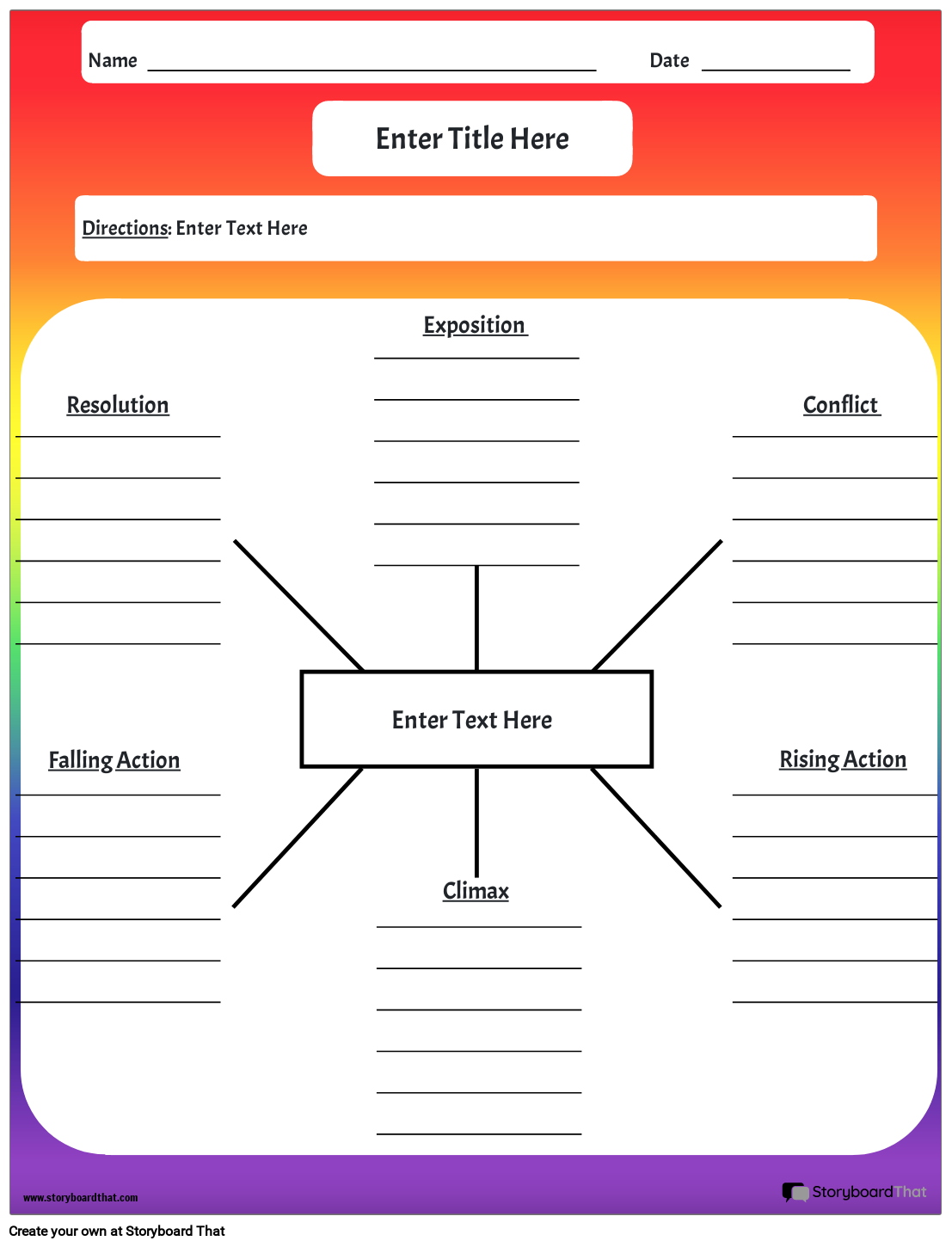 Plot Diagram Worksheet Templates StoryboardThat