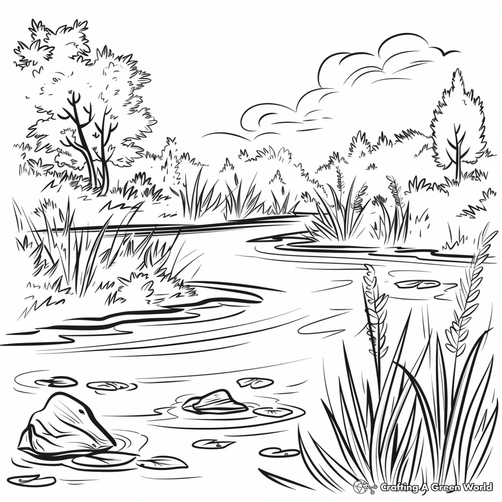 Pond Coloring Pages Free Printable 
