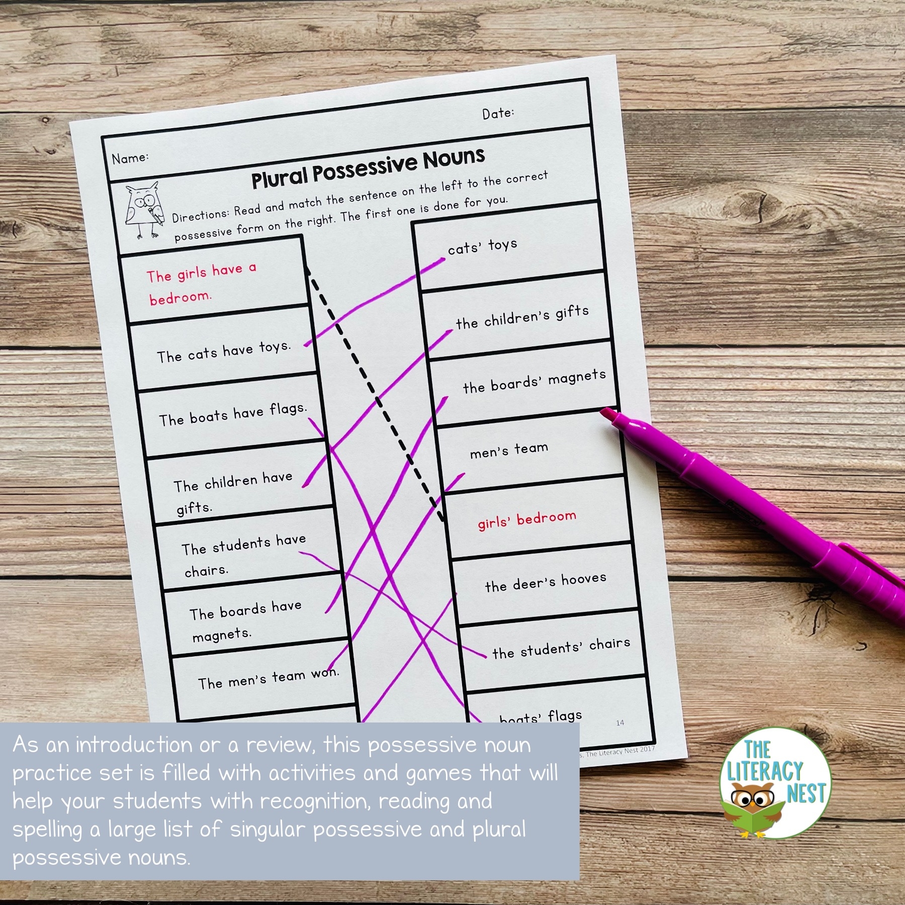 Possessive Noun Practice Worksheets Posters Activities Games The Literacy Nest
