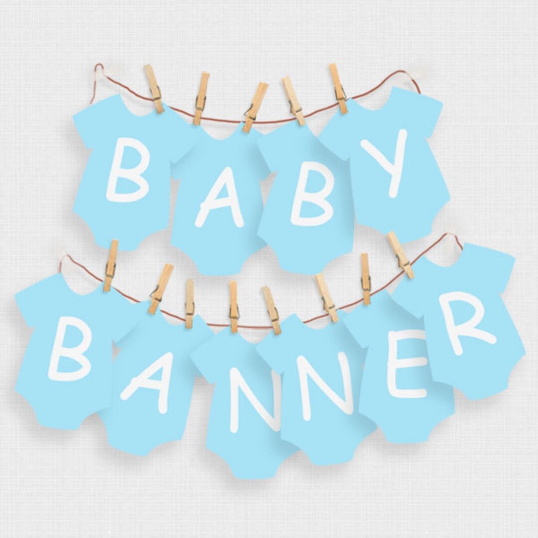 Printable Baby Shower Banner For A Boy Blue Alphabet Banner Download One Piece Baby Decoration Diy Garland Or Bunting Its A Boy Etsy Sweden