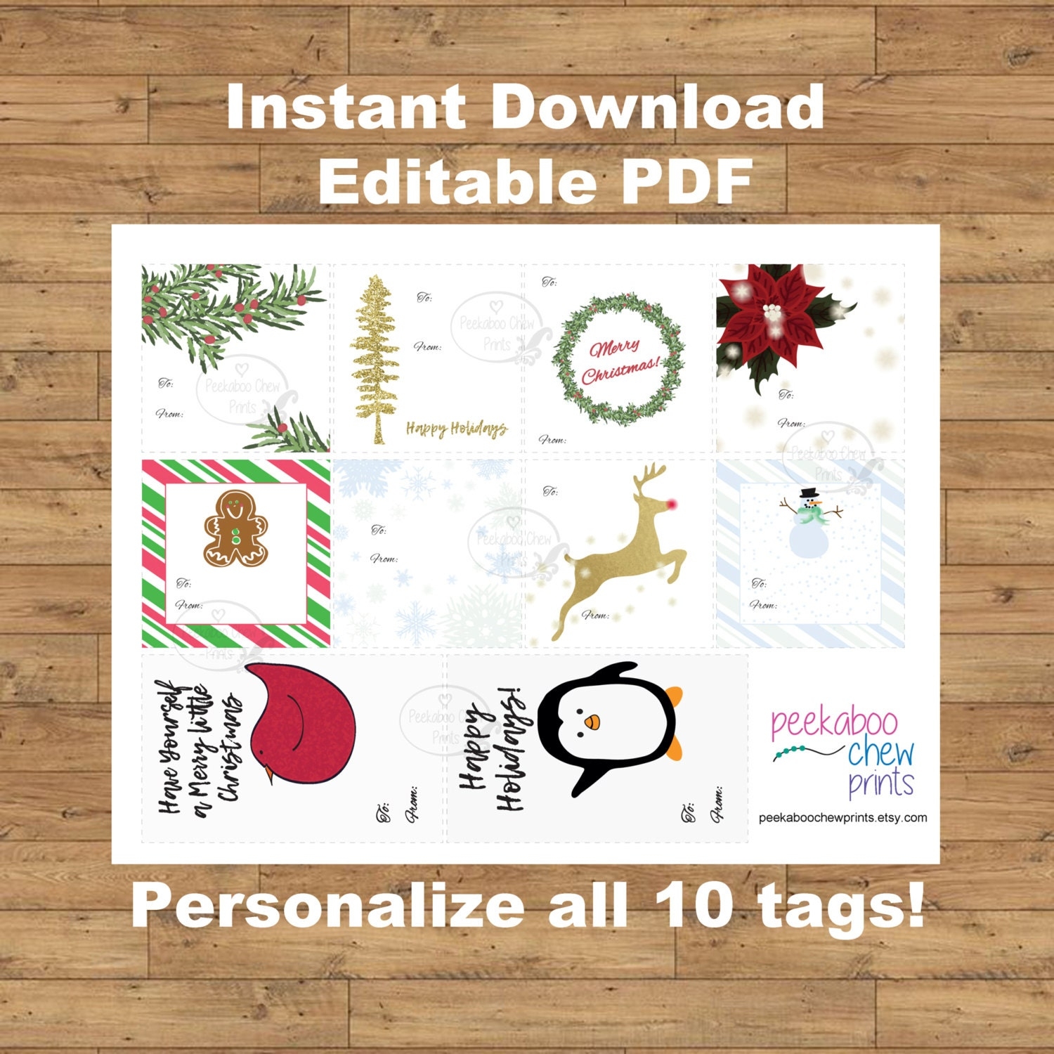 Free Editable Printable Christmas Tags