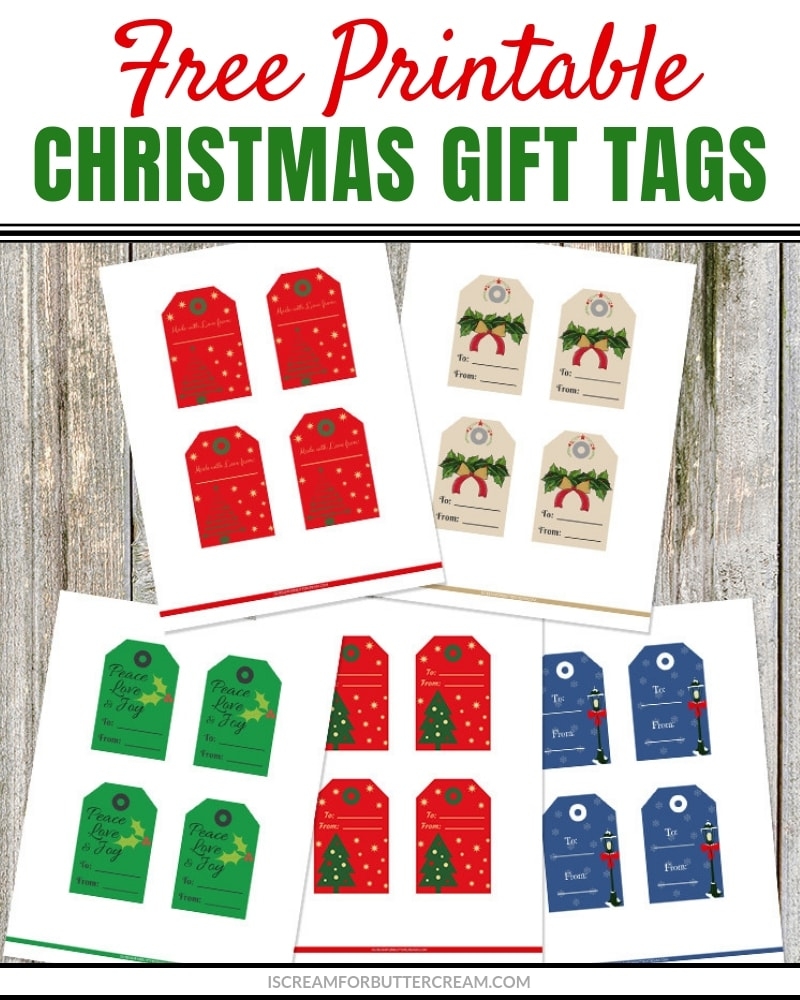 Printable Christmas Gift Tags I Scream For Buttercream