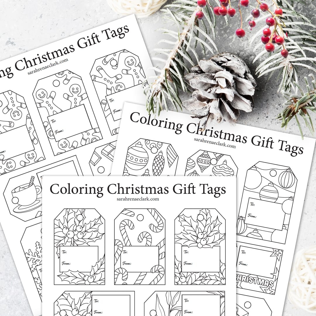 Printable Christmas Gift Tags Sarah Renae Clark Coloring Book Artist And Designer