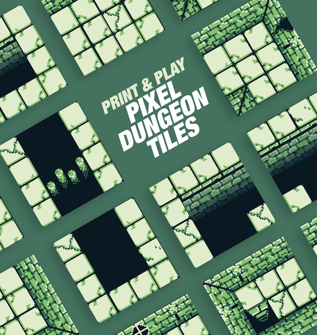 Printable Dungeon Tiles Design Your Own Pixel Style Adventure For Dnd Pathfinder Rotation Rumble Or Any Other RPG Etsy