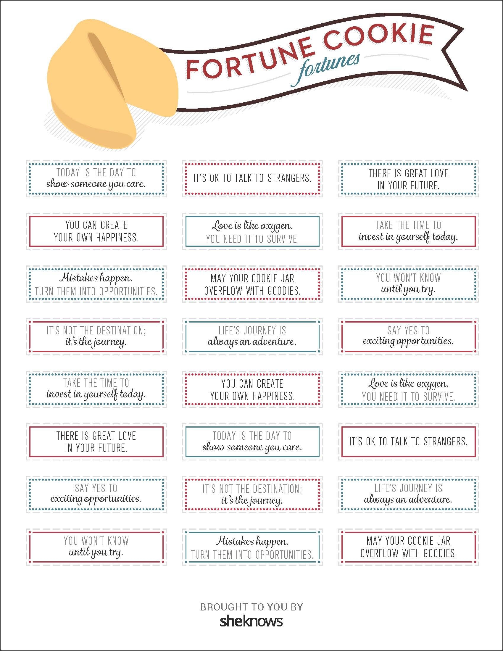 Free Printable Funny Fortunes