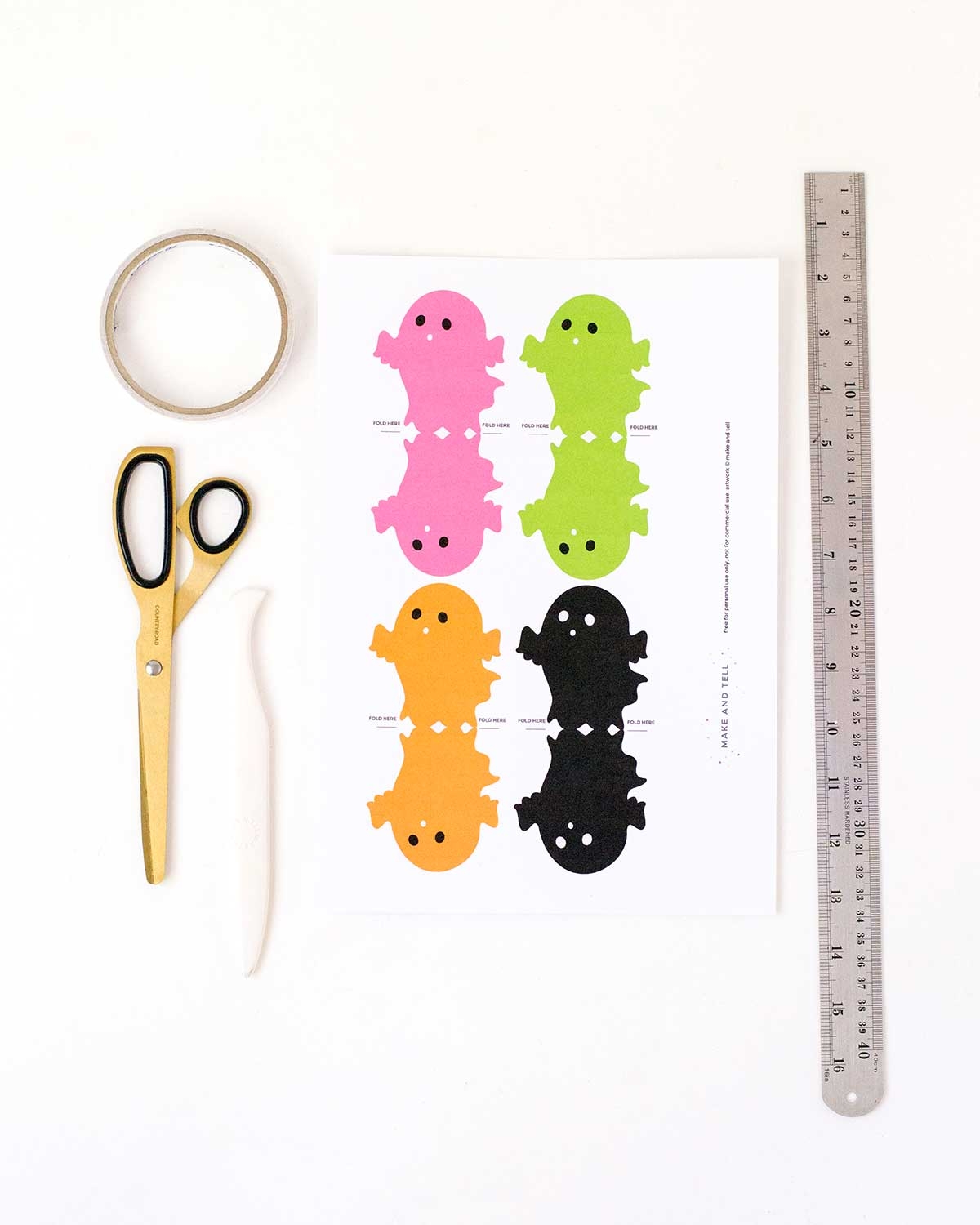Printable Ghost Lollipop Holders Makeandtell