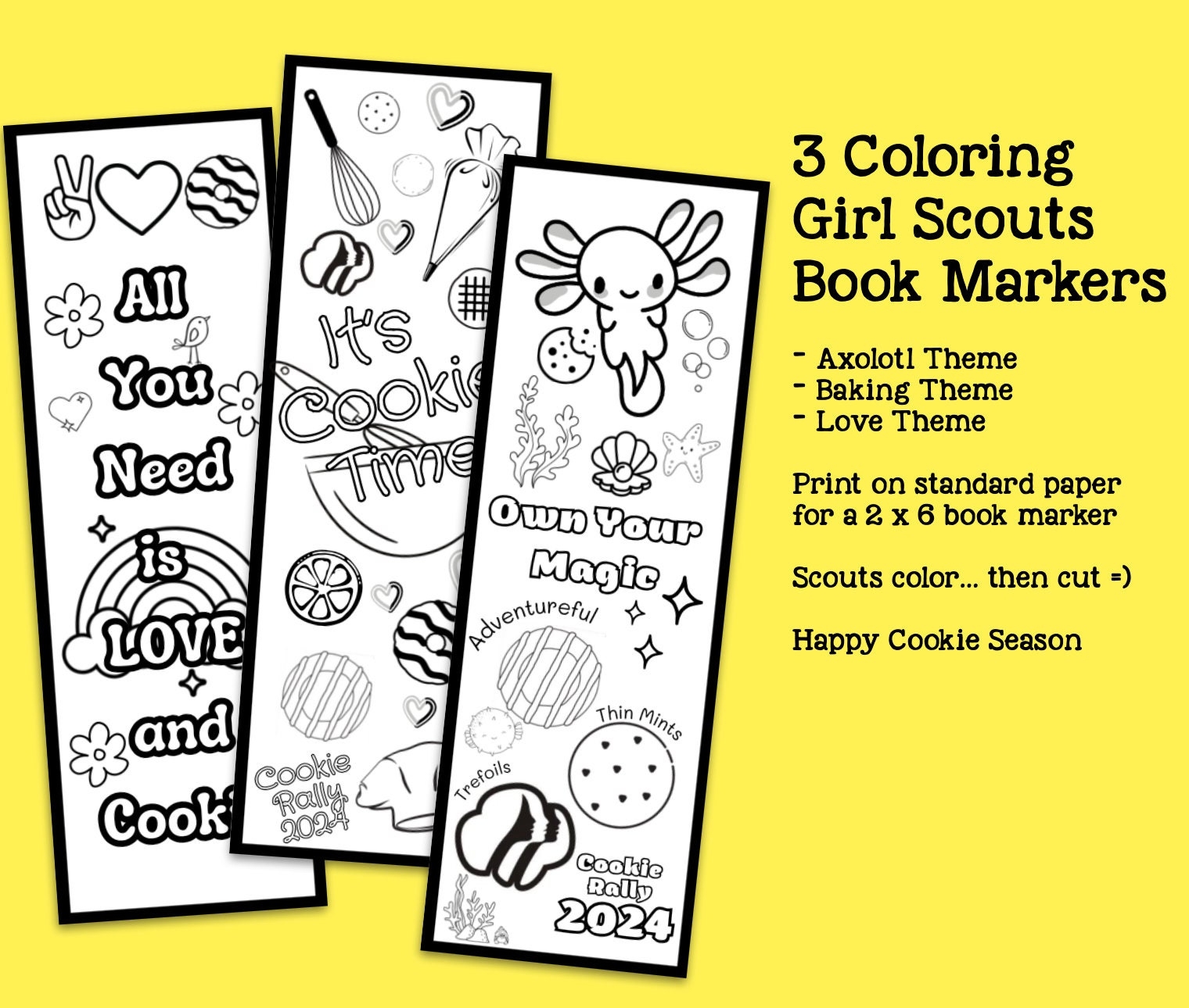 Printable Girl Scouts Cookie 2024 Coloring Book Markers Coloring Sheet Cookie Activity Etsy