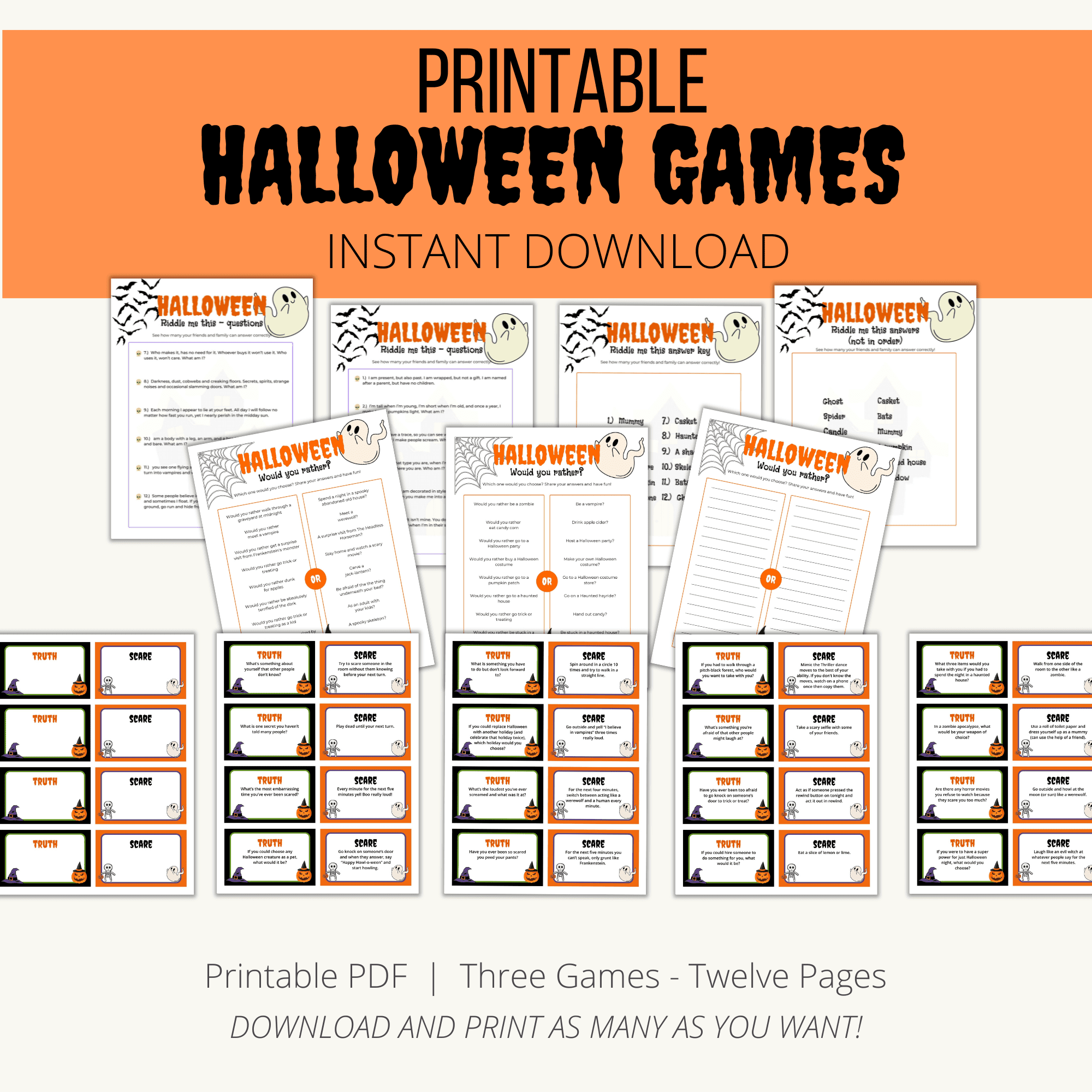 Printable Halloween Games Bundle PDF Download Add A Little Adventure