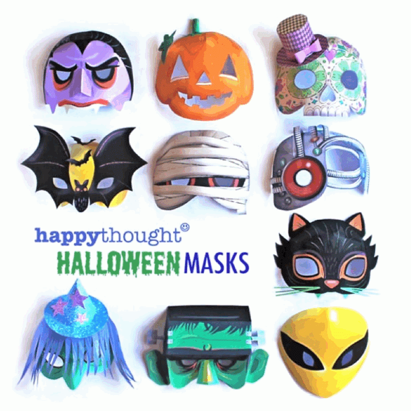 Printable Halloween Masks DIY Costumes Masks Happythought