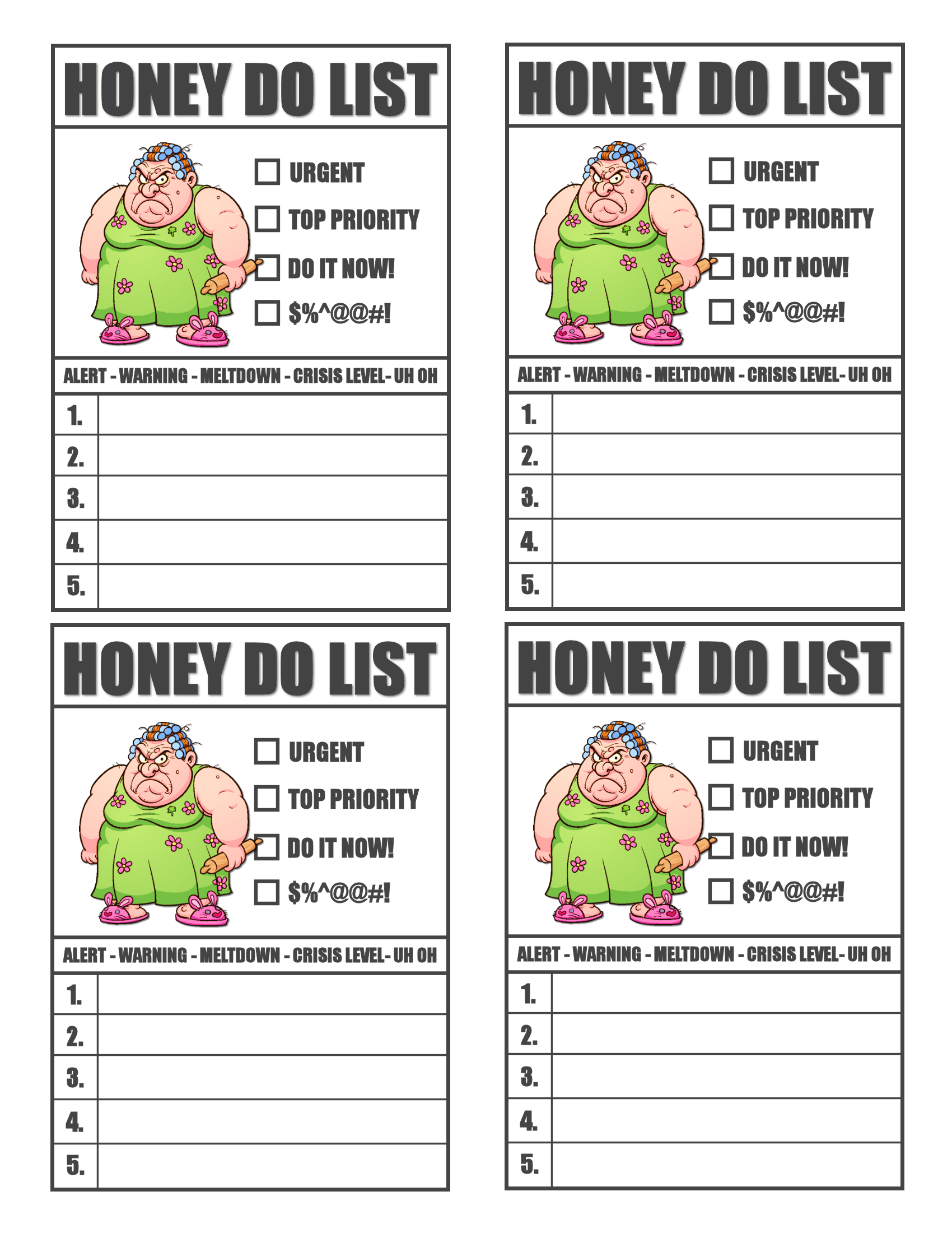 Honey Do List Free Printable