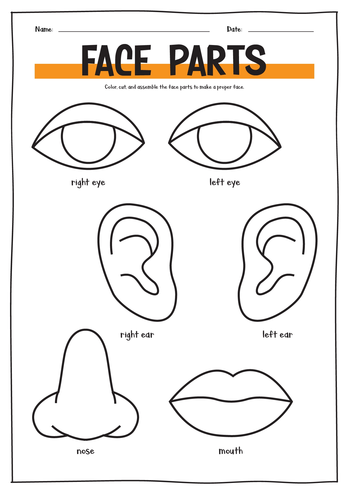 Free Printable Face Parts
