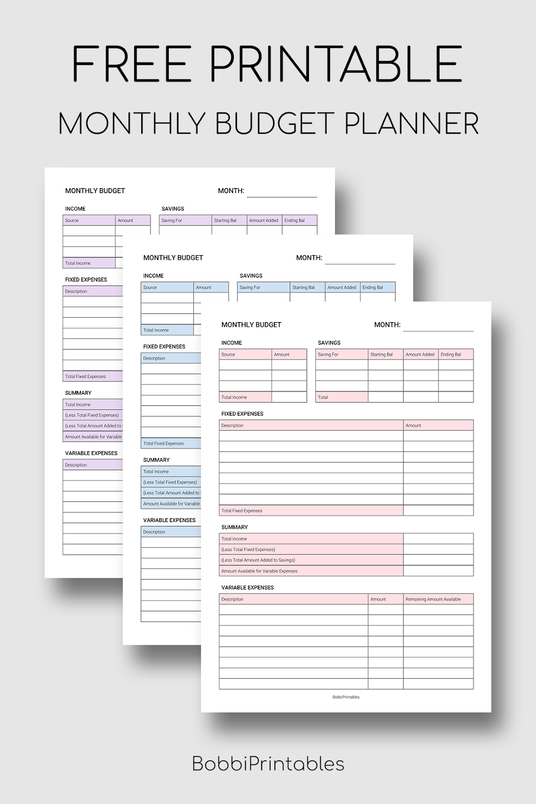 Free Printable Make A Budget