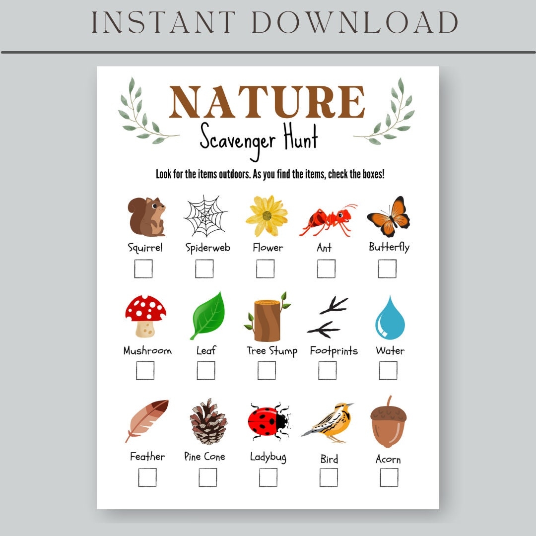 Free Nature Scavenger Hunt Printable