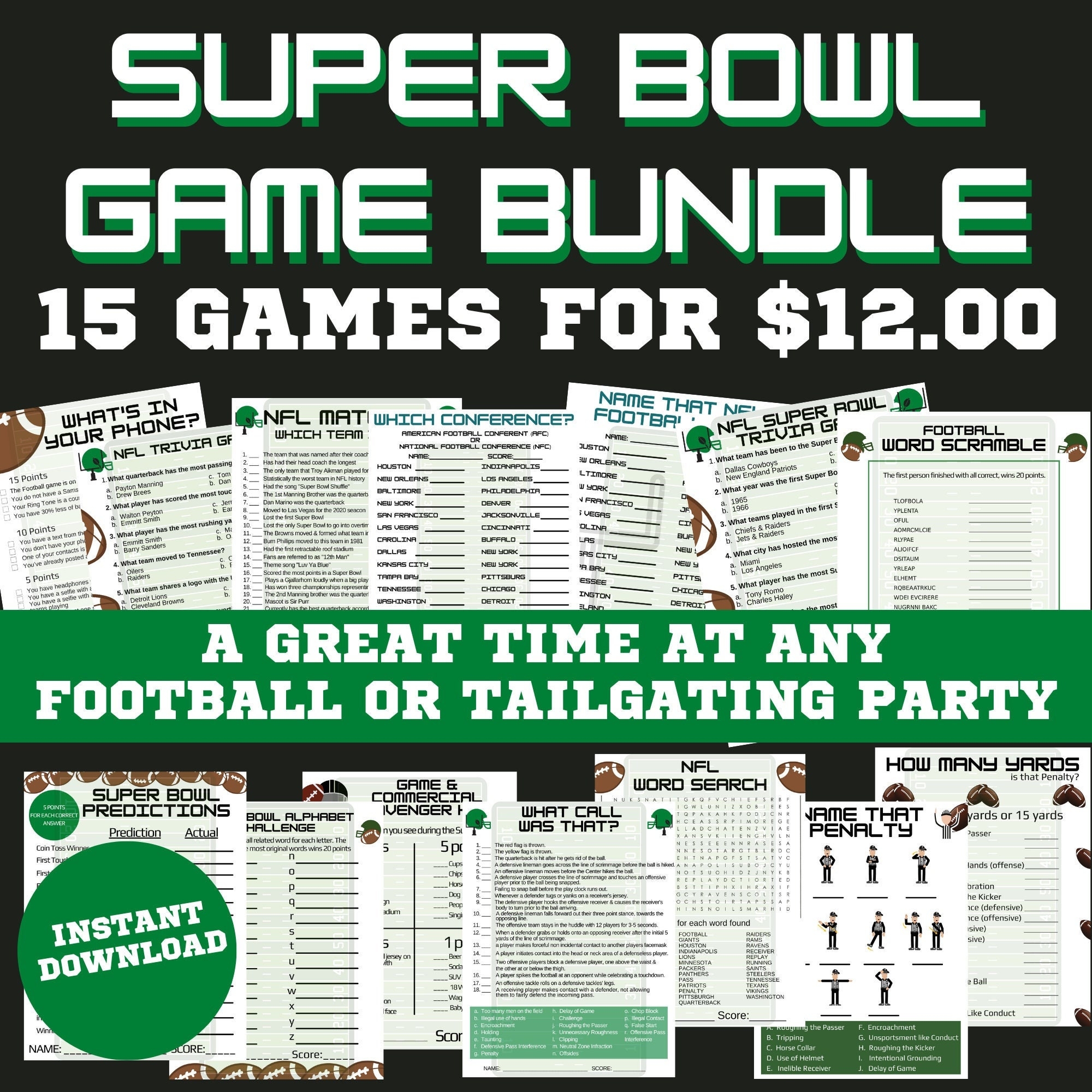 Free Printable Bowl Schedule