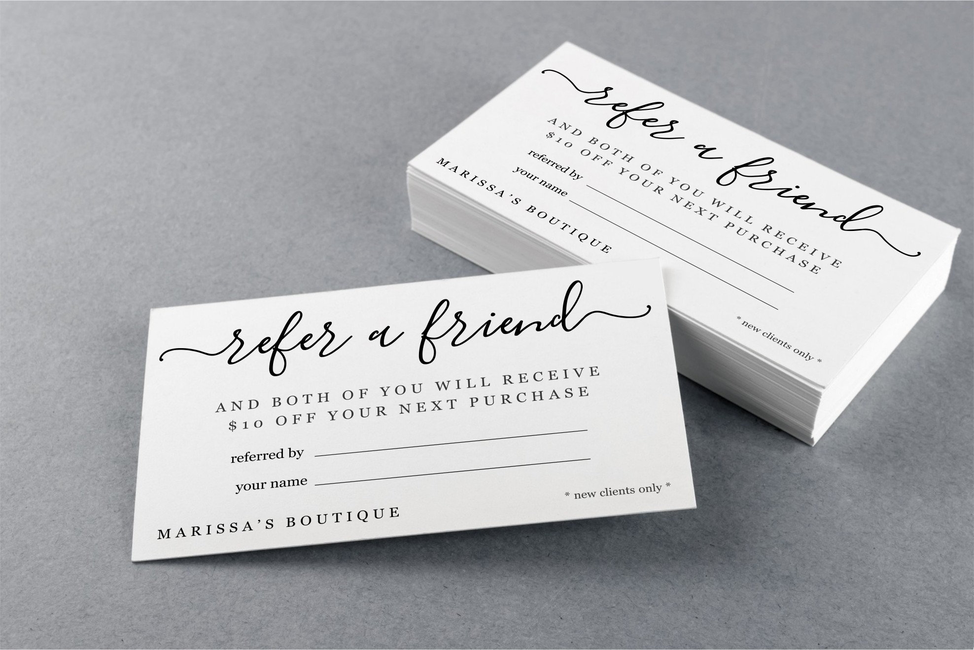 Printable Referral Card Template Refer A Friend Simple Business Card Size Avery Editable PDF Instant Download Salon Dental Hair Stylist Etsy