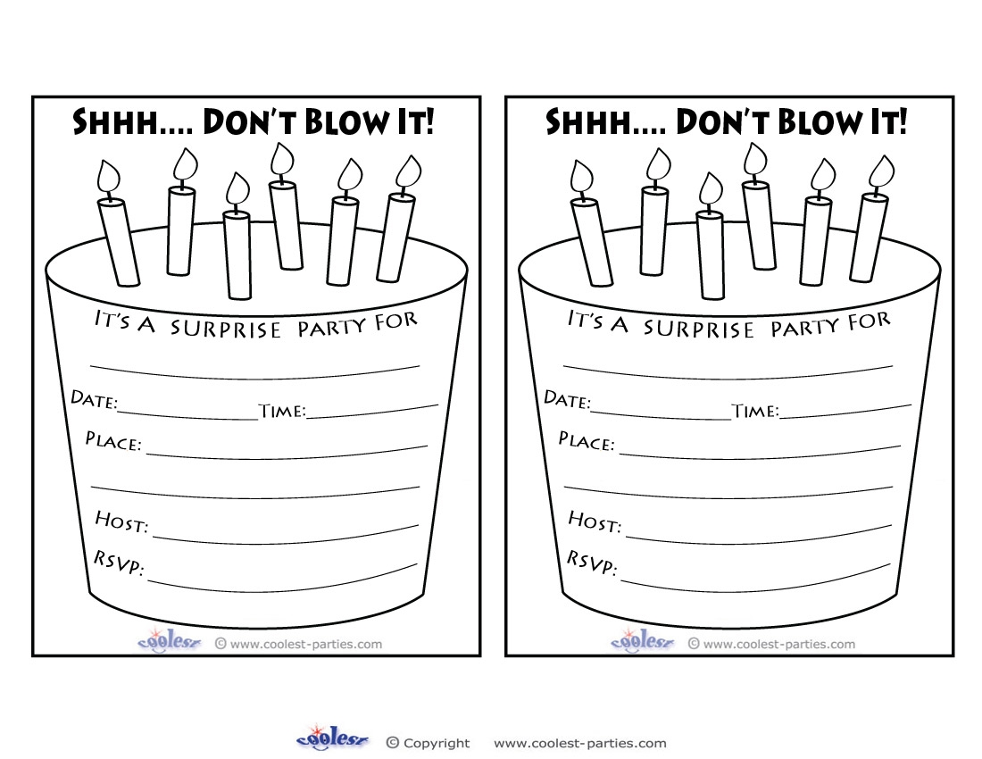 Printable Surprise Party Cake Invitations Coolest Free Printables