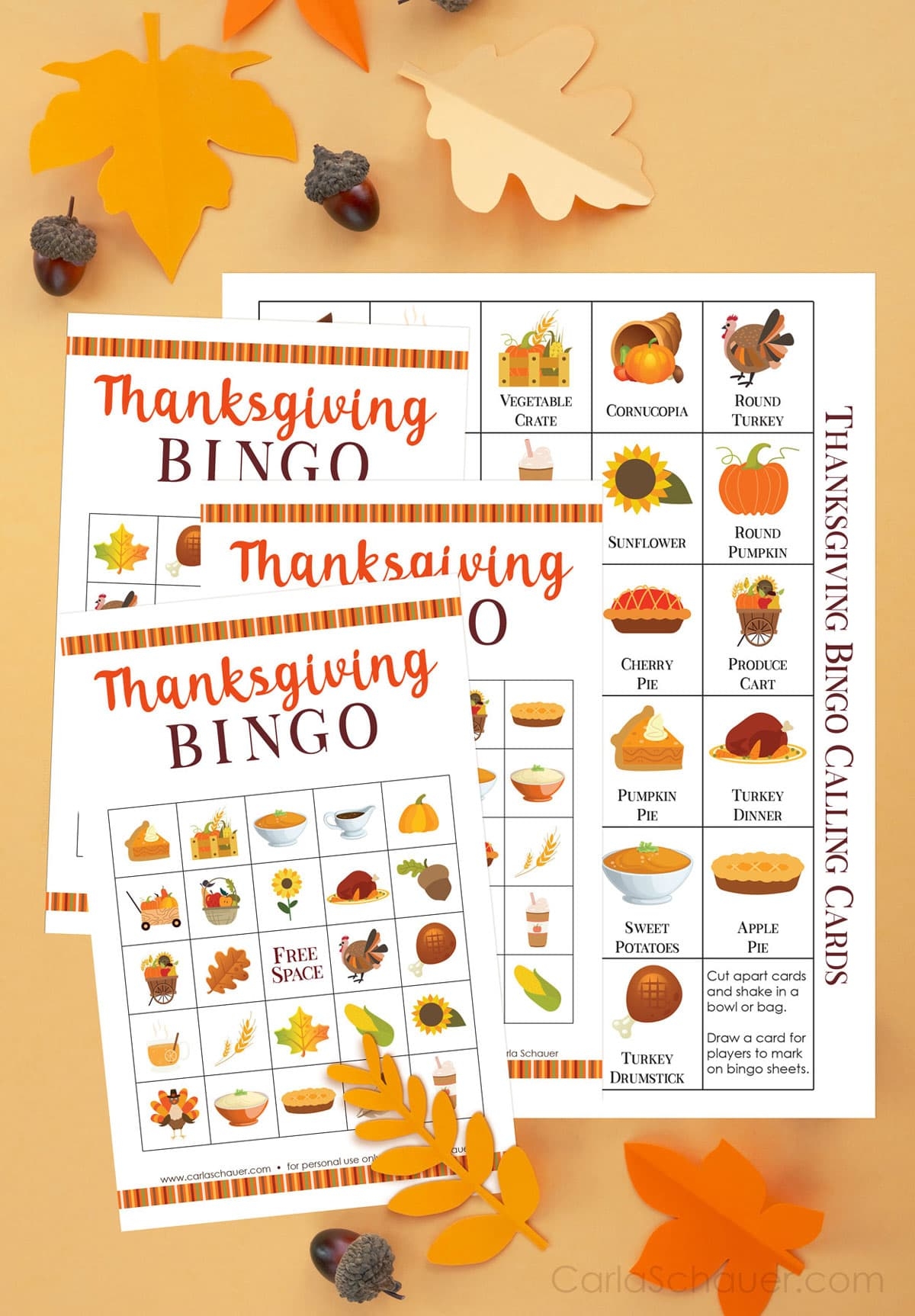 Printable Thanksgiving Bingo Story Carla Schauer Designs