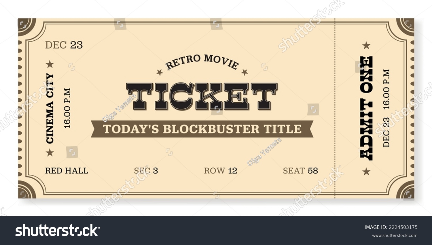 Printable Ticket Photos Images Pictures Shutterstock
