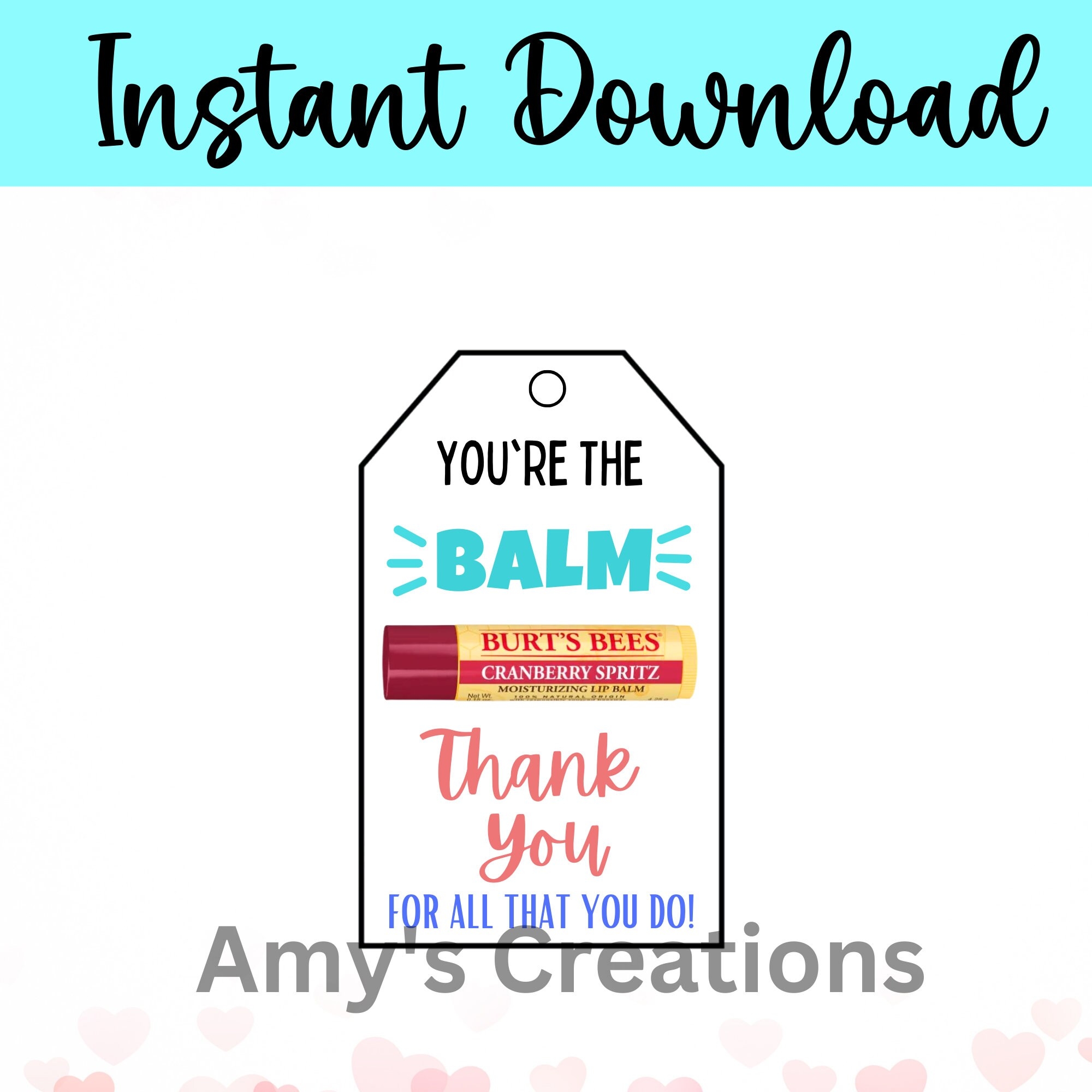 Printable you re The Balm Thank You Gift Tag Teacher Staff Employee Nurse Co worker Boss Appreciation Etsy Israel