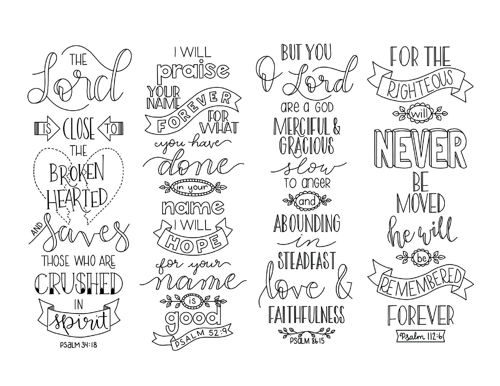 Psalms Color Your Own Bookmarks Set 1 Bible Journaling Scripture Digital Printable Christian Illustrated Faith Coloring INSTANT DOWNLOAD Etsy
