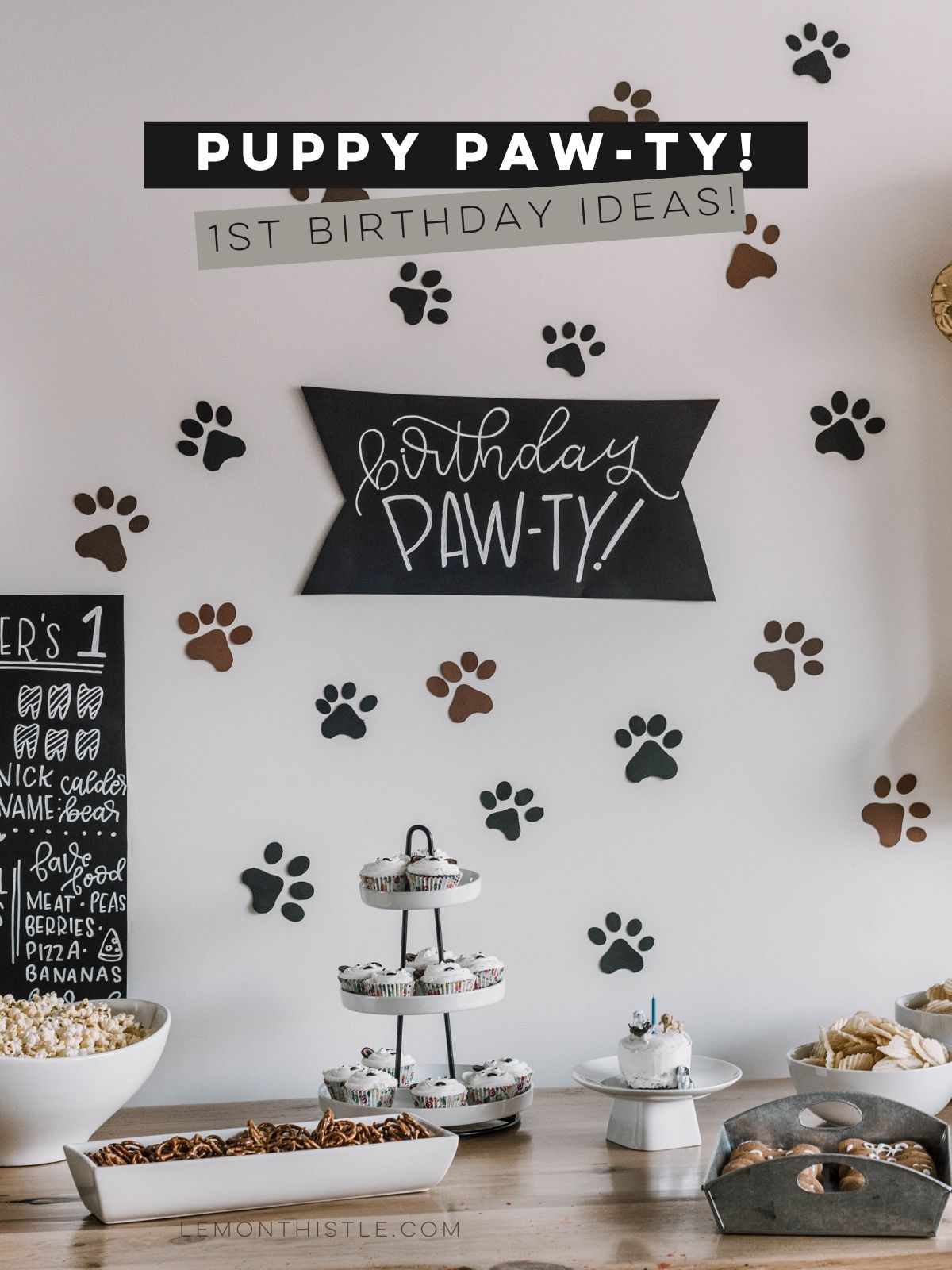 Puppy Pawty First Birthday Party Idea Lemon Thistle