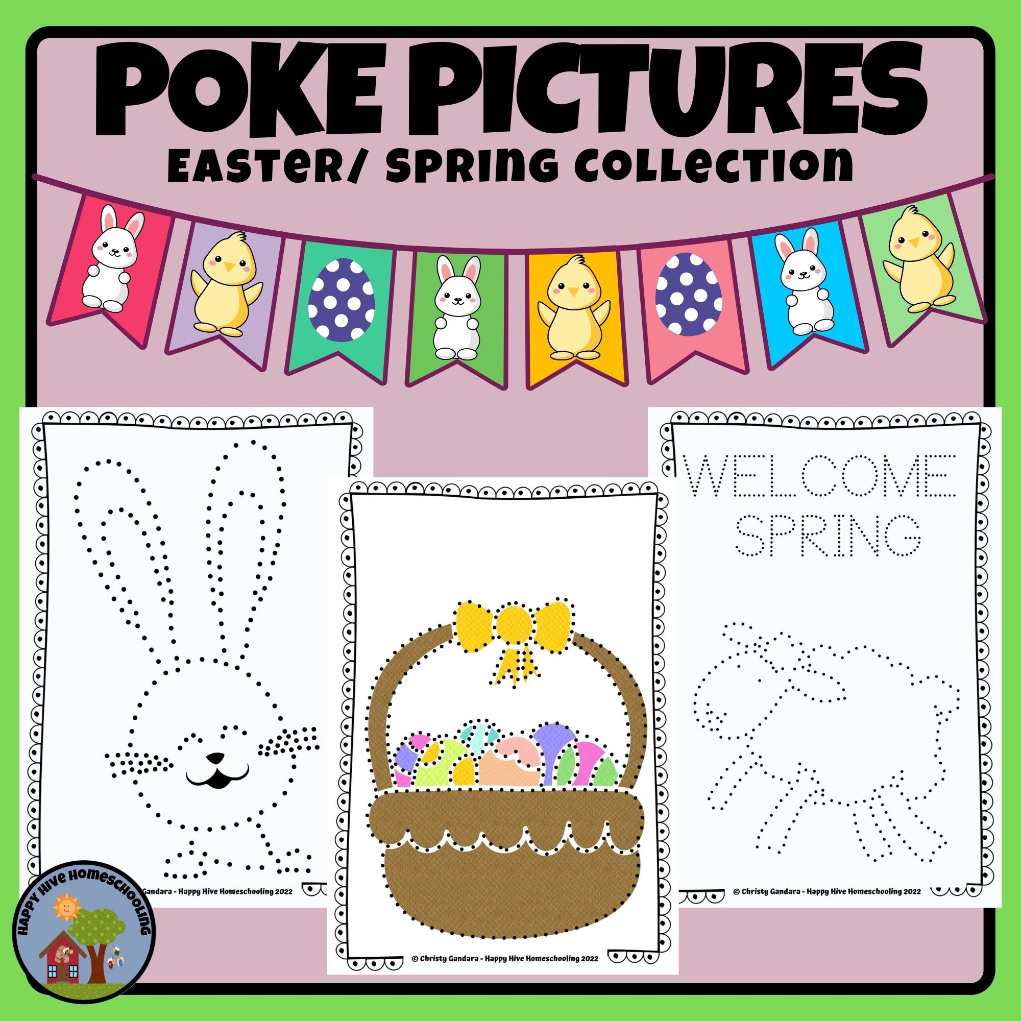 Push Pin Poke Pictures Easter Spring Pictures Happy Hive Homeschooling