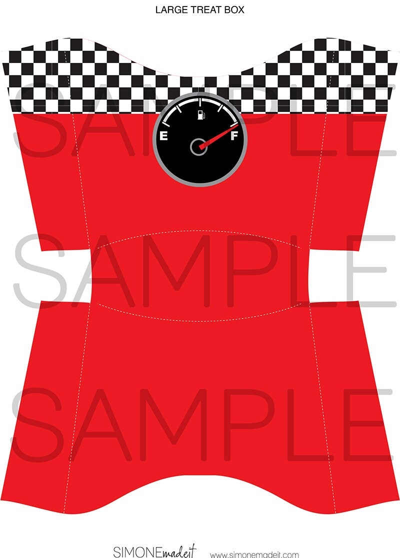 Race Car Party Snack Boxes Template INSTANT DOWNLOAD PDF Digital File Race Car Birthday Party Printables Etsy