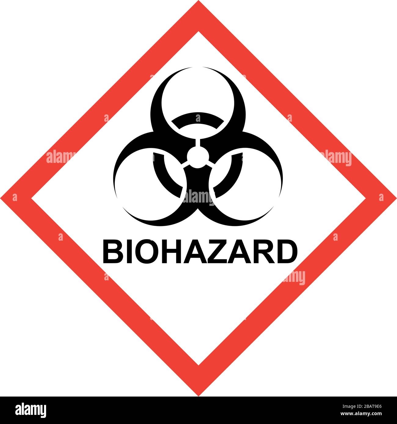 Red Hazard Sign With Biohazard Symbol And BIOHAZARD Text Stock Photo Alamy