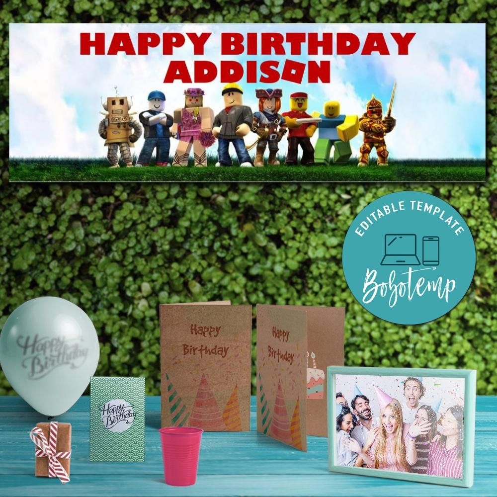 Roblox Birthday Banner Printable Instant Download Bobotemp